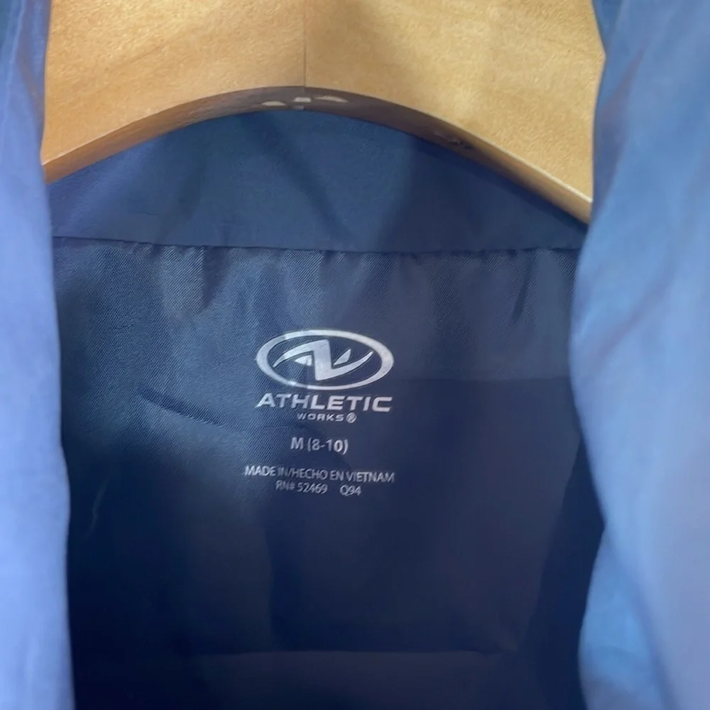 Athletic Works blue wind breaker with hidden hood